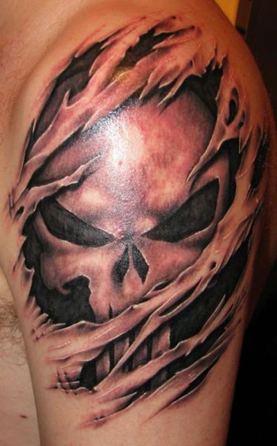 Photo:  skull tattoo 005